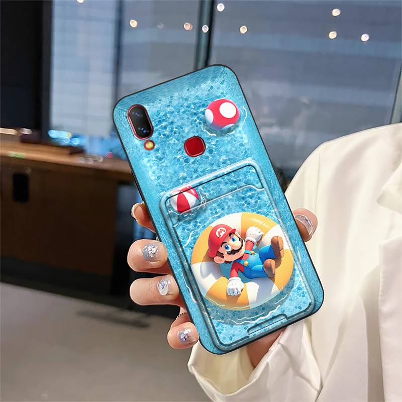 Card sleeve Full wrap Phone Case For VIVO NEX A Card bag Silicone Dirt-resistant Graffiti Anti-knock Card slot Cartoon. 