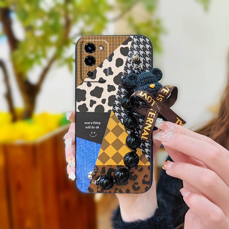 phone%20case%20Black%20pearl%20pendant%20Phone%20Case%20For%20OPPO%20A56%205G%20Waterproof%20Dirt-resistant%20Bear%20bracelet%20soft%20case%20Simplicity%20-%20Image%209
