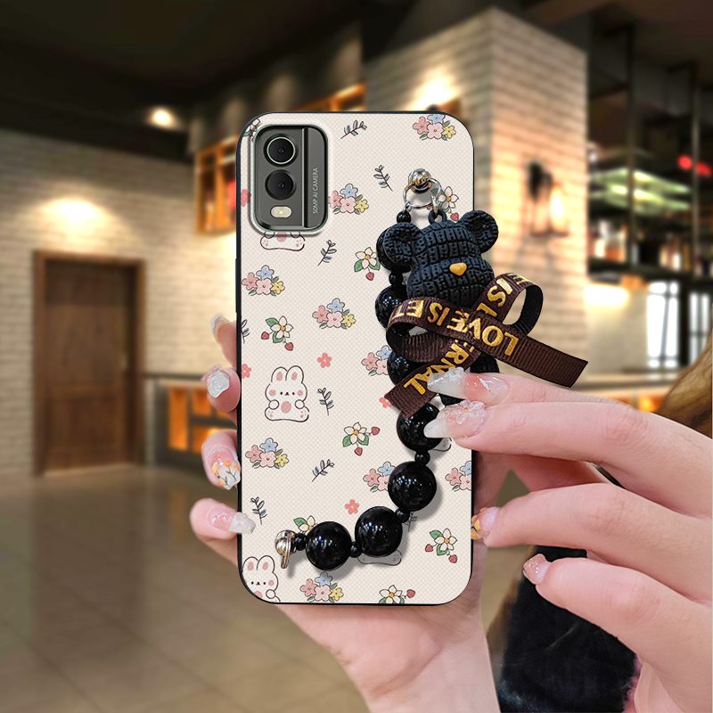 phone%20case%20cute%20Phone%20Case%20For%20Nokia%20C32%20silicone%20Skin-friendly%20feel%20Dirt-resistant%20Black%20pearl%20pendant%20Back%20Cover%20-%20Image%209