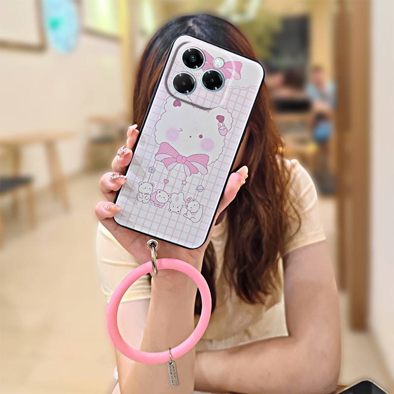 soft case Anti-knock Phone Case For infinix Note40X 5G/X6838 bracelet protective solid color funny creative cute Cartoon. 