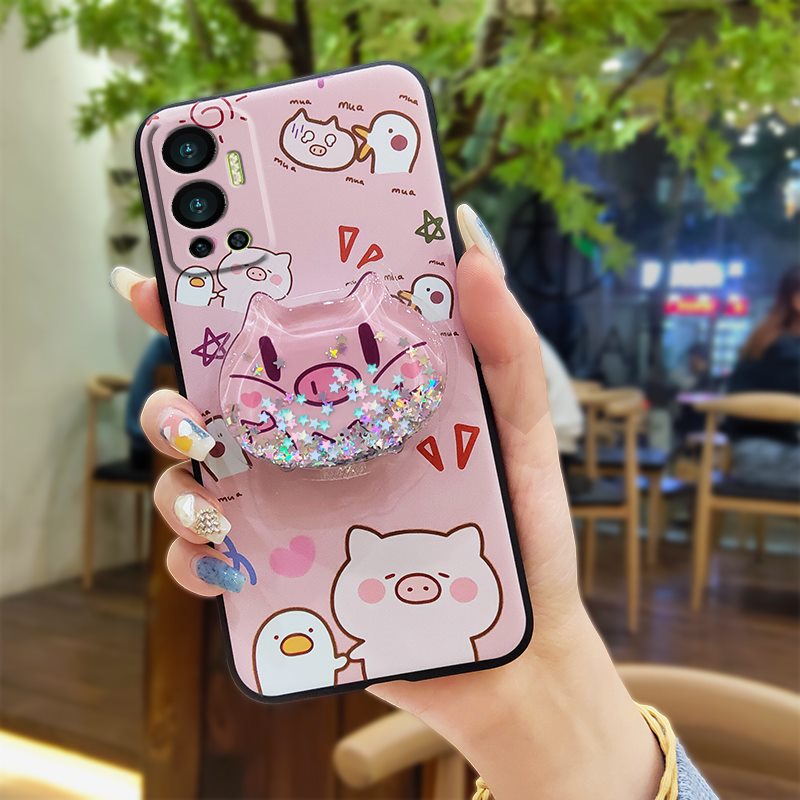 protective%20Back%20Cover%20Phone%20Case%20For%20Infinix%20Hot12/X6817%20Simplicity%20cute%20Glitter%20Rotatable%20stand%20Fashion%20Design%20TPU%20-%20Image%209