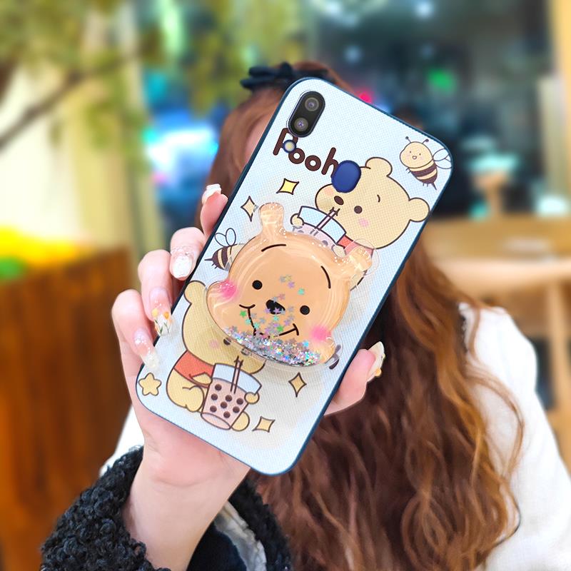 TPU%20Waterproof%20Phone%20Case%20For%20Samsung%20Galaxy%20M20/SM-M205FD%20Glitter%20Dirt-resistant%20Rotatable%20stand%20Anti-knock%20Kickstand%20-%20Image%209