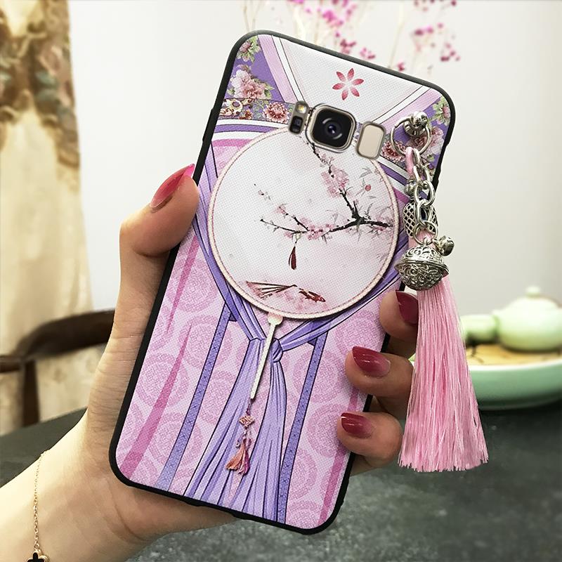 TPU Shockproof Phone Case For Samsung Galaxy S8 Plus/S8+/SM-G9550 bell Silicone Anti-knock Anti-dust tassel Waterproof. 