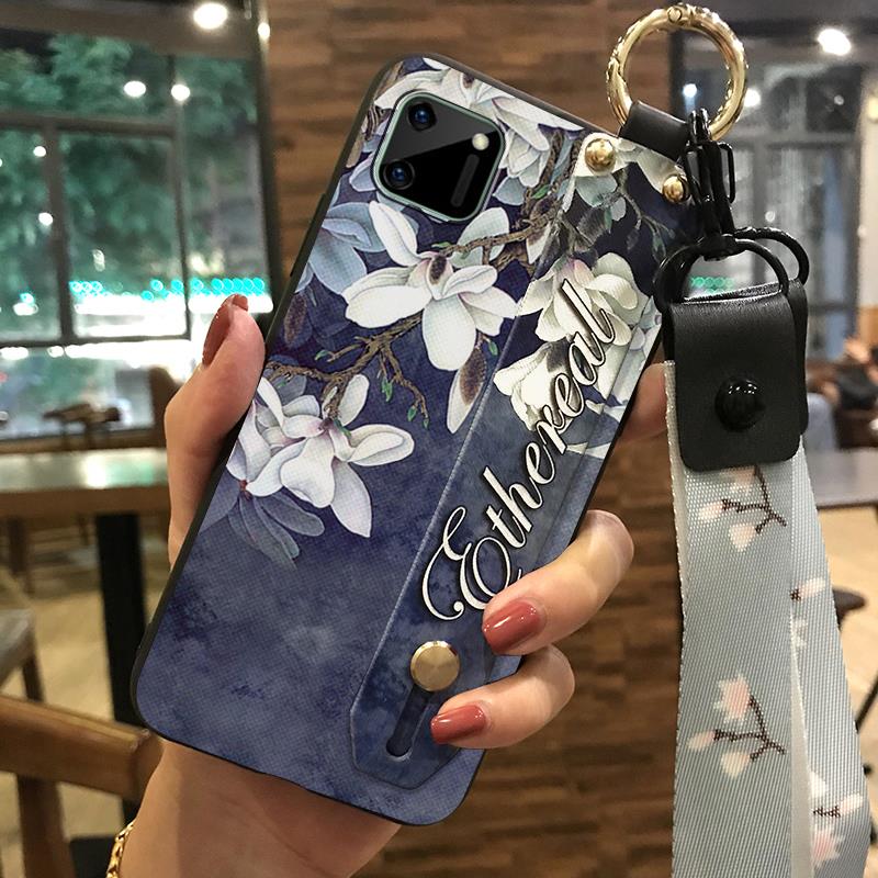 protective%20Fashion%20Design%20Phone%20Case%20For%20OPPO%20Realme%20C11%20Flower%20Wristband%20Shockproof%20Anti-knock%20Kickstand%20Anti-dust%20ring%20-%20Image%209