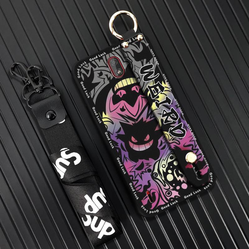 protective Soft case Phone Case For Nokia C1 Silicone Lanyard Kickstand Anti-knock Shockproof Wrist Strap Anti-dust Cute. 