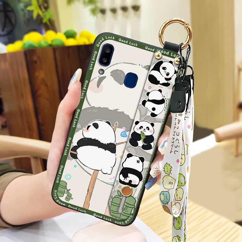Silicone Phone Holder Phone Case For Samsung Galaxy A30/A20/M10s Cute Fashion Design panda protective ring Anti-dust. 