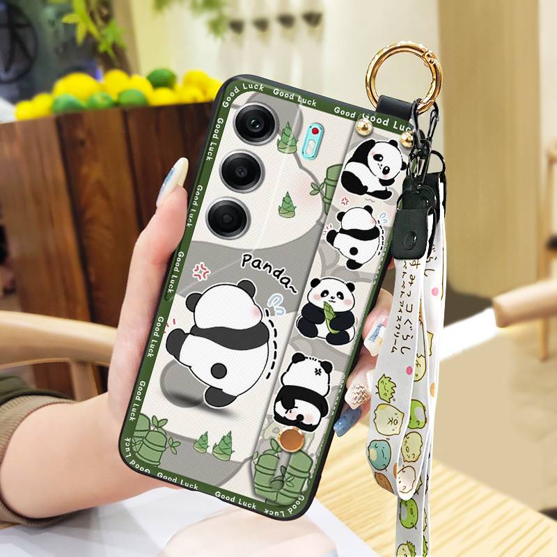 Anti-knock Dirt-resistant Phone Case For Tecno Camon40 4G/CM5 Silicone Kickstand Protective Back Cover Anti-dust Panda. 