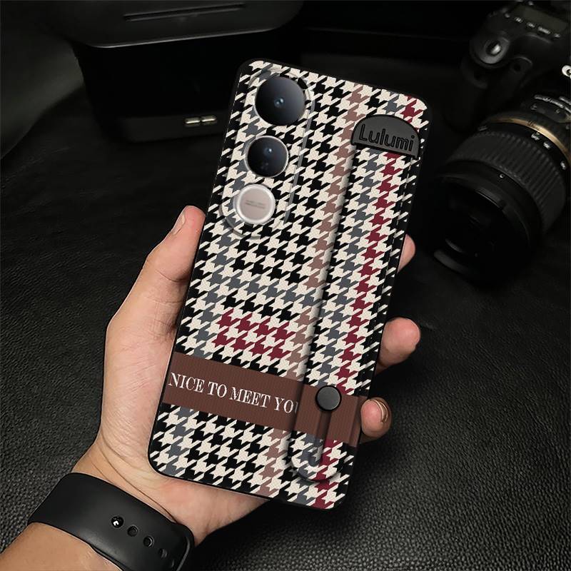 masculine Kickstand Phone Case For VIVO V50 Lite 5G Global Durable Soft case Plain color personality Anti-dust geometry. 